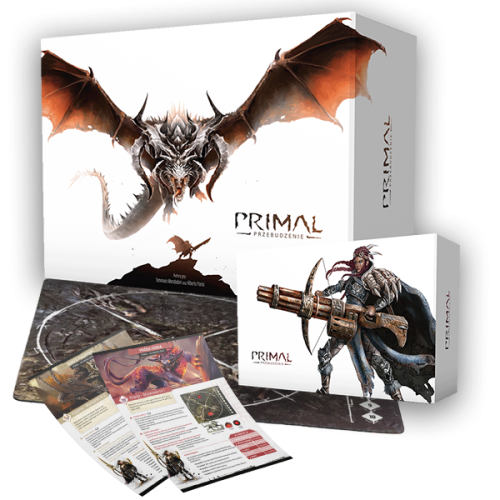 Gra Planszowa Primal + Góra Zagłady + mata i wyzwania