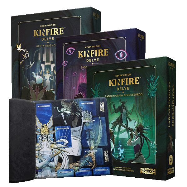 Komplet 3 Kinfire + Kinfire Delve Playmat